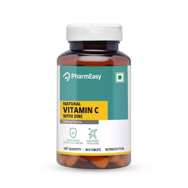Pharmeasy Vitamin C (990mg) With Zinc (10mg) - Powerful Immunity Booster - 60 Veg Tablets